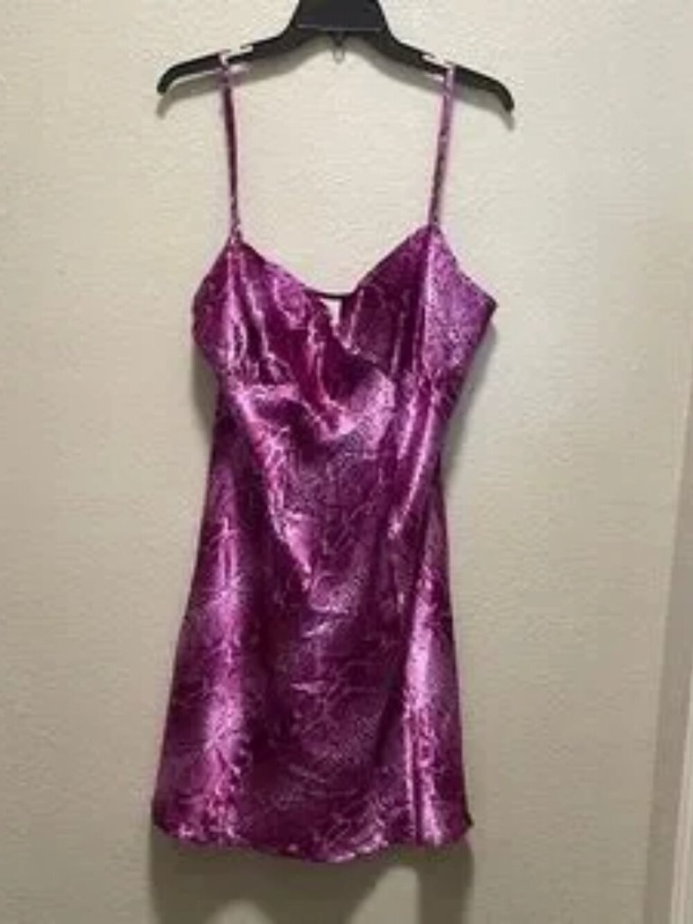 Elegant Pink Satin Slip Dress